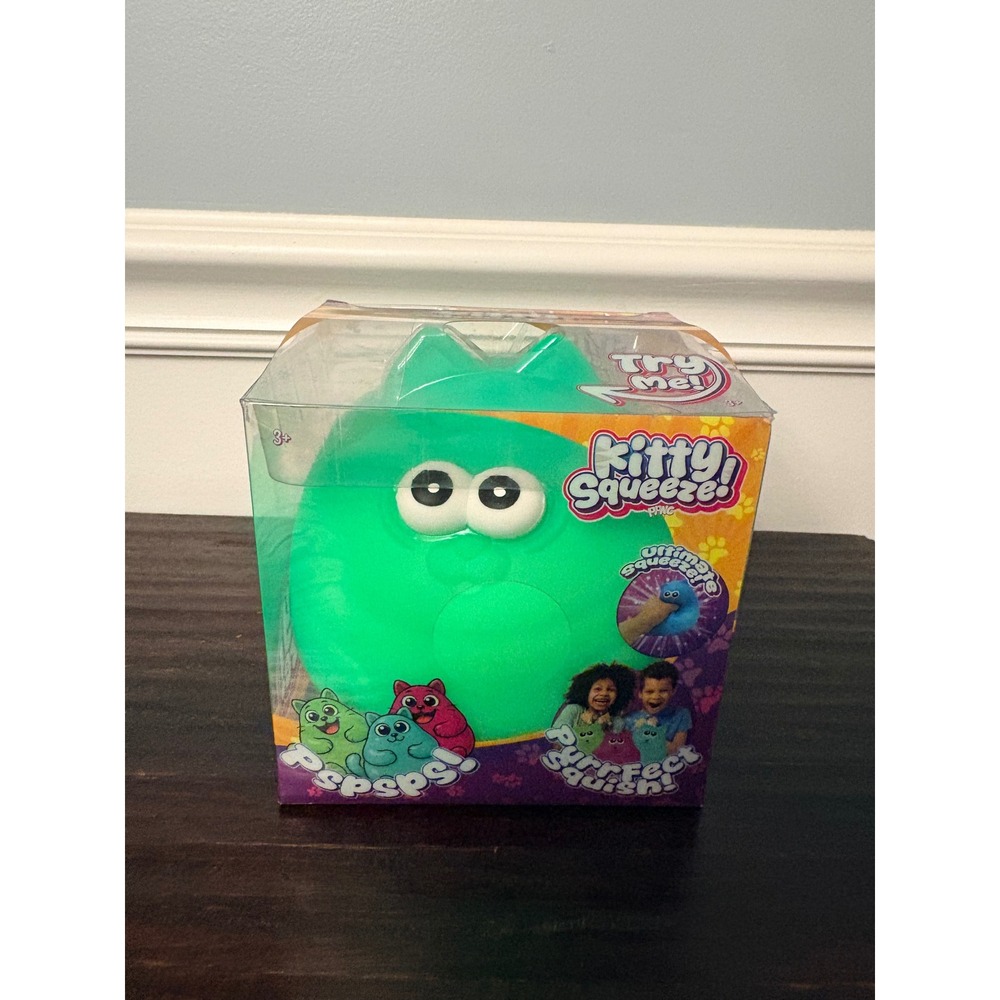 Kitty Squeeze Green Cat Squishy Squish Sensory Toy Fidget Stress Relief NIB